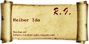 Reiber Ida névjegykártya