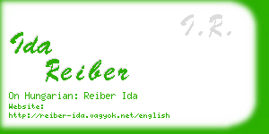 ida reiber business card